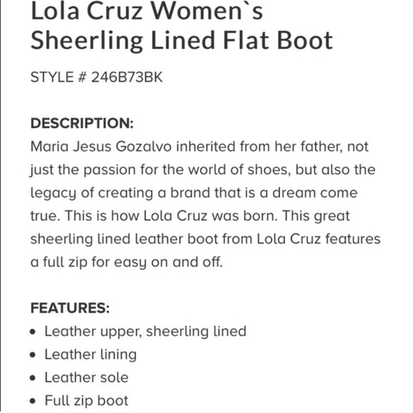 Gifted! Lola Cruz shearling lined flat boot - Picture 2 of 3